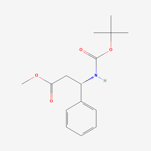 Methyl (3S)-3-Boc-amino-3-phenylpropionate (CAS: 190189-97-0) - Chemical Structure and Molecular Formula 