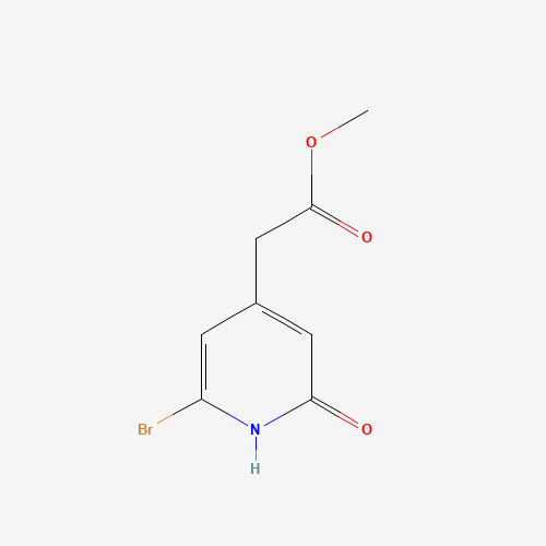 Methyl 6-Bromo-1,2-dihydro-2-oxo-4-pyridineacetate (CAS: 141807-52-5) - Chemical Structure and Molecular Formula 