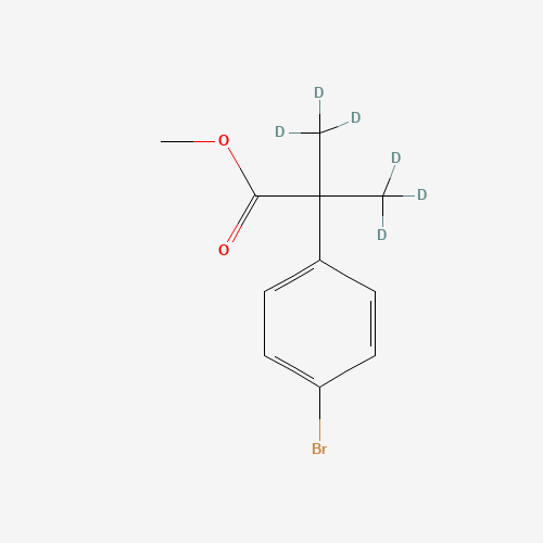 Methyl 2-(4-Bromophenyl)-2,2-di-(methyl-d3)acetate (CAS: 1185004-76-5) - Chemical Structure and Molecular Formula 