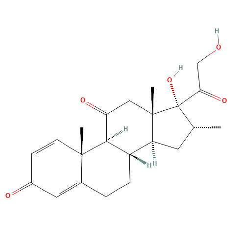 16a-Methyl-11-oxo Prednisolone (CAS: 2036-77-3) - Chemical Structure and Molecular Formula 