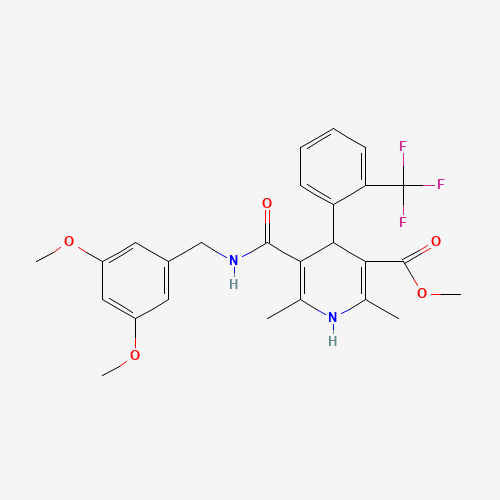 Methyl 1,4-Dihydro-2,6-dimethyl-4-(2'-trifluoromethyl)phenyl-pyridine-3-carboxylate-5-(3,4-dimethoxyphenyl)methyl Carboxamide (CAS: 887406-99-7) - Related Chemical Product