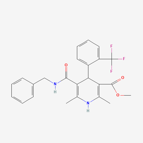 Methyl 1,4-Dihydro-2,6-dimethyl-4-(2'-trifluoromethyl)phenyl-pyridine-5-carboxylate-3-phenylmethyl Carboxamide (CAS: 887407-01-4) - Related Chemical Product