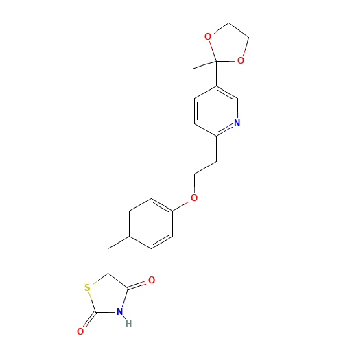 5-[4-[2-[5-(2-Methyl-1,3-dioxolan-2-yl)-2-pyridyl]ethoxy]benzyl]-2,4-thiazolidinedione (CAS: 184766-66-3) - Related Chemical Product