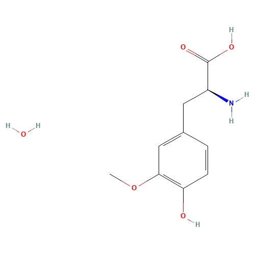 3-O-Methyl-L-DOPA Monohydrate (CAS: 200630-46-2) - Chemical Structure and Molecular Formula 