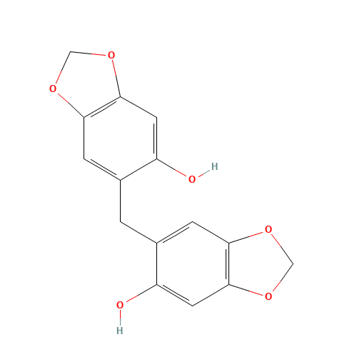 6,6'-Methylenebis-1,3-benzodioxol-5-ol (CAS: 78188-48-4) - Chemical Structure and Molecular Formula 