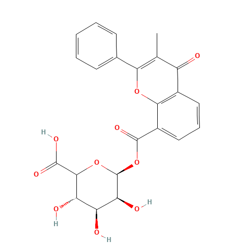 3-Methylflavone-8-carboxylic Acid Acyl-b-D-glucuronide (CAS: 60218-13-5) - Chemical Structure and Molecular Formula 