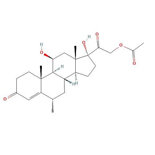 6a-Methyl Hydrocortisone 21-Acetate (CAS: 1625-11-2) - Chemical Structure and Molecular Formula 