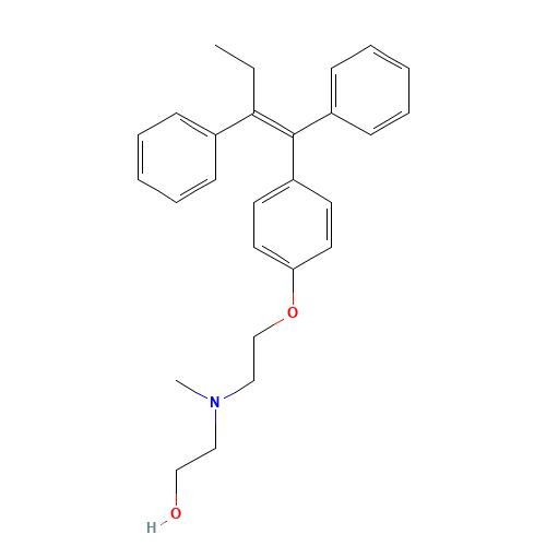 N-Methyl-N-(2-hydroxyethyl) Tamoxifen (CAS: 77214-91-6) - Chemical Structure and Molecular Formula 
