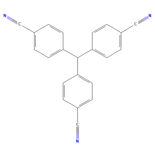 4,4',4''-Methylidynetrisbenzonitrile (CAS: 113402-31-6) - Chemical Structure and Molecular Formula 