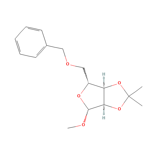 Methyl 2,3-O-Isopropylidene-5-O-benzyl-b-D-ribofuranoside (CAS: 33019-63-5) - Chemical Structure and Molecular Formula 