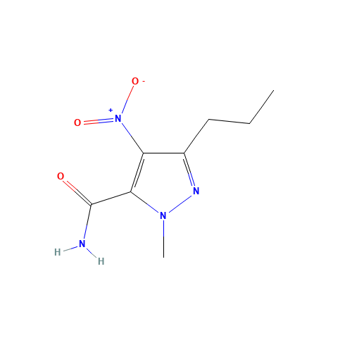 1-Methyl-4-nitro-3-propylpyrazole-5-carboxamide (CAS: 139756-01-7) - Chemical Structure and Molecular Formula 