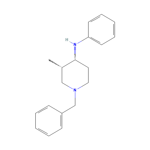 (3R,4S)-rel-3-Methyl-N-phenyl-1-benzyl-4-piperidinamine (CAS: 79278-34-5) - Chemical Structure and Molecular Formula 