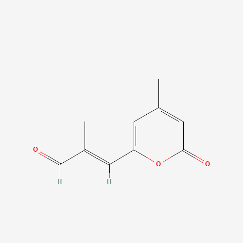 (E)-2-Methyl-3-(4-methyl-2-oxo-2H-pyran-6-yl)propenal (CAS: 87424-82-6) - Chemical Structure and Molecular Formula 