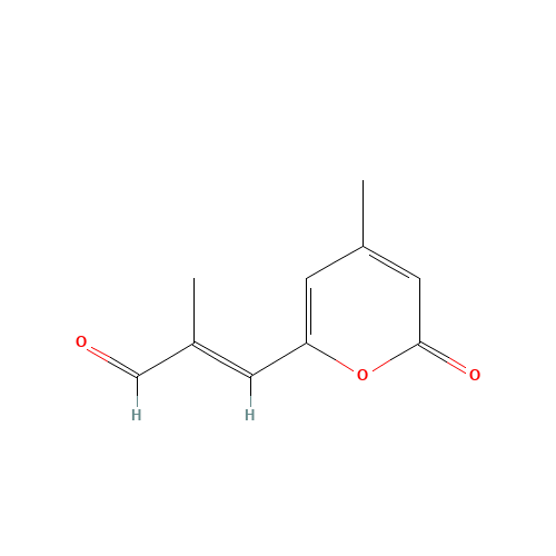 (E)-2-Methyl-3-(4-methyl-2-oxo-2H-pyran-6-yl)propenal (CAS: 87424-82-6) - Chemical Structure and Molecular Formula 