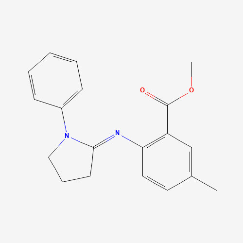 Methyl 5-Methyl-2-[(1-phenylpyrrolidene)amino]benzoate (CAS: 856925-73-0) - Chemical Structure and Molecular Formula 