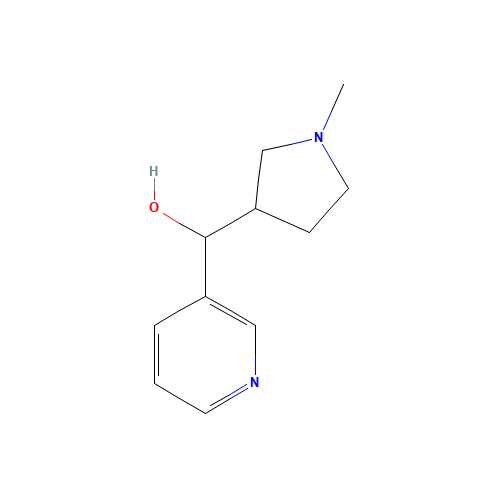 1-Methyl-3 (hydroxy- (3-pyridyl) methyl) Pyrrolidine (CAS: 887407-08-1) - Chemical Structure and Molecular Formula 