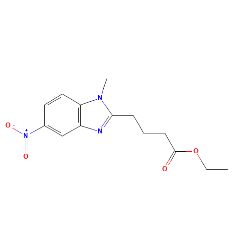 1-Methyl-5-nitro-1H-benzimidazole-2-butanoic Acid Ethyl Ester (CAS: 3543-72-4) - Chemical Structure and Molecular Formula 