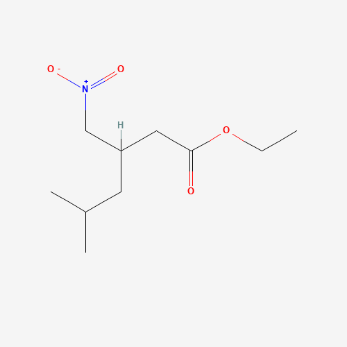 5-Methyl-3-(nitromethyl)hexanoic Acid Ethyl Ester (CAS: 128013-65-0) - Chemical Structure and Molecular Formula 