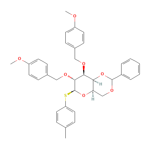 4-Methylphenyl 4,6-O-Benzylidene-2,3-di-O-(4-methoxybenzyl)-b-D-thiogalactopyranoside (CAS: 1293922-41-4) - Related Chemical Product