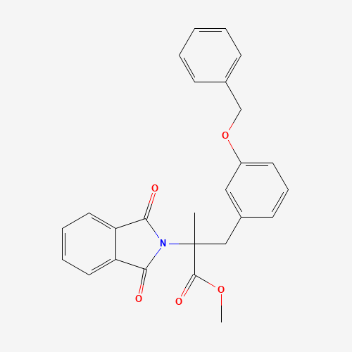 2-Methyl-2-phthalimidyl-3-(3'-benzoxyphenyl)propionic Acid Methyl Ester (CAS: 1076198-56-5) - Chemical Structure and Molecular Formula 