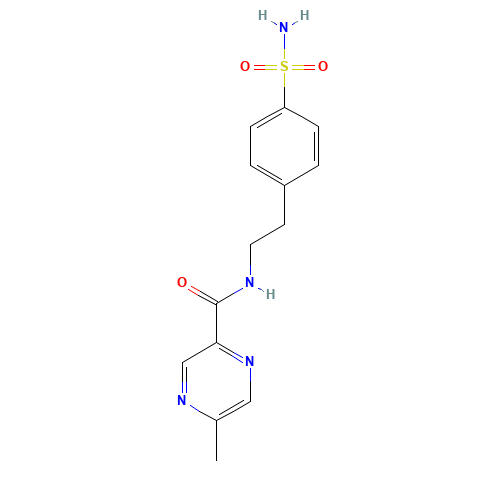 4-[b-(5-Methylpyrazinyl-2-carboxamido)ethyl]benzene Sulfonamide (CAS: 33288-71-0) - Chemical Structure and Molecular Formula 