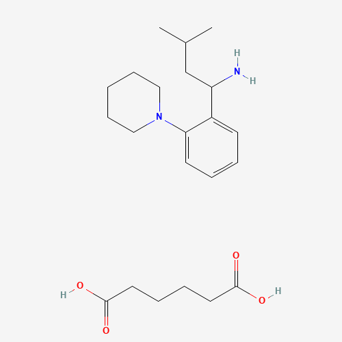 3-Methyl-1-(2-(1-piperidinyl)phenyl)butylamine Adipate chemical structure 3-Methyl-1-(2-(1-piperidinyl)phenyl)butylamine Adipate (CAS: 1262393-01-0) - Chemical Structure and Molecular Formula