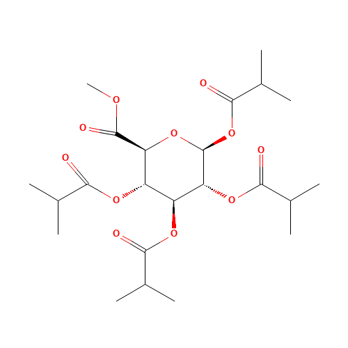 Methyl 1,2,3,4-Tetra-O-isobutyryl-b-D-glucopyranuronate (CAS: 150607-94-6) - Chemical Structure and Molecular Formula 