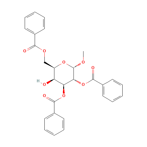 Methyl 2,3,6-Tri-O-benzoyl-a-D-galactopyranoside (CAS: 3601-36-3) - Chemical Structure and Molecular Formula 