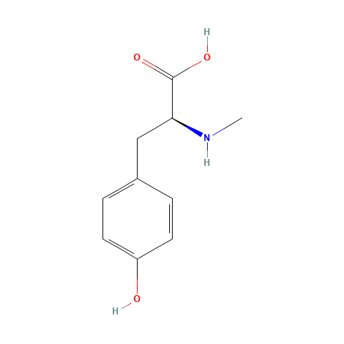 N-Methyl-L-tyrosine (CAS: 537-49-5) - Chemical Structure and Molecular Formula 