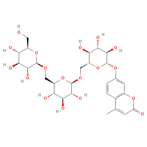 4-Methylumbelliferyl b-D-Gentotrioside (CAS: 383160-16-5) - Chemical Structure and Molecular Formula 