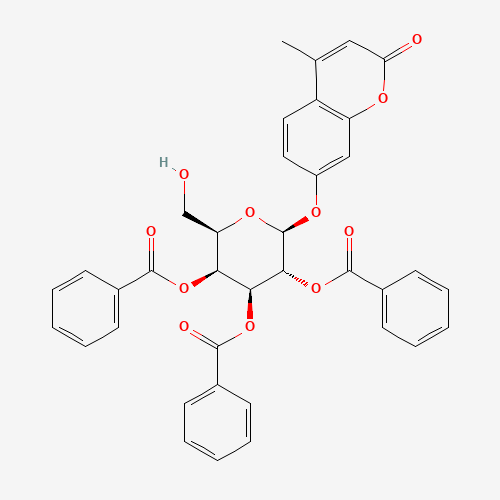 4-Methylumbelliferyl 2,3,4-Tri-O-benzoyl-b-D-galactopyranoside (CAS: 920975-59-3) - Chemical Structure and Molecular Formula 