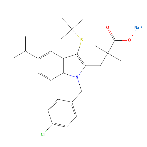 MK-886 Sodium Salt (CAS: 118427-55-7) - Chemical Structure and Molecular Formula 