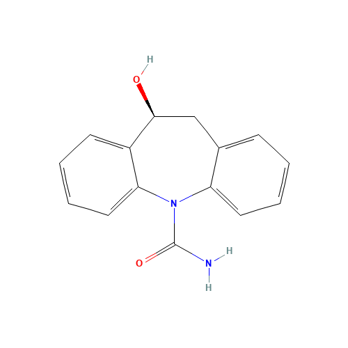 (S)-10-Monohydroxy-10,11-dihydro Carbamazepine (CAS: 104746-04-5) - Chemical Structure and Molecular Formula 
