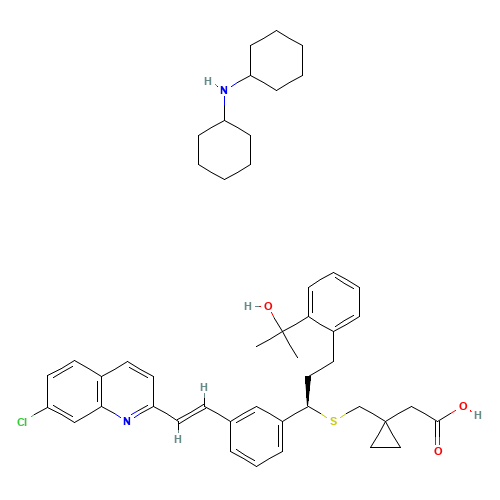 Montelukast Dicyclohexylamine Salt (CAS: 577953-88-9) - Chemical Structure and Molecular Formula 