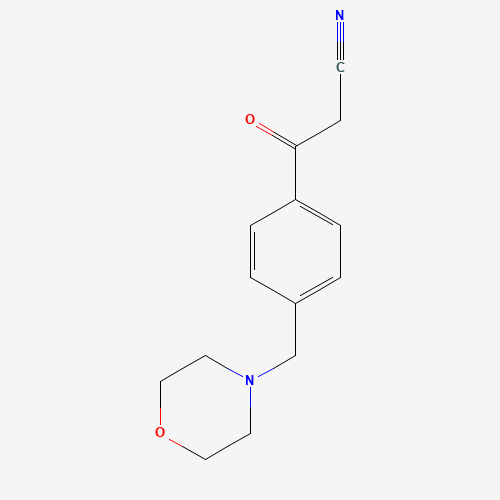 3-[4-(Morpholinylmethyl)phenyl]-3-oxopropanenitrile (CAS: 494772-88-2) - Chemical Structure and Molecular Formula 