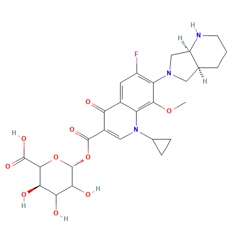 rac cis-Moxifloxacin Acyl-b-D-glucuronide (CAS: 733002-61-4) - Chemical Structure and Molecular Formula 