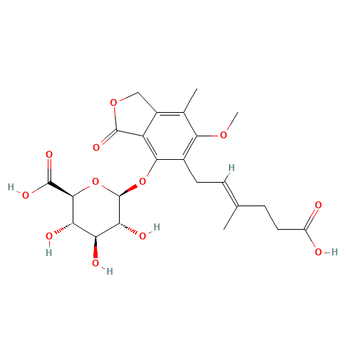 Mycophenolic Acid b-D-Glucuronide (CAS: 31528-44-6) - Chemical Structure and Molecular Formula 