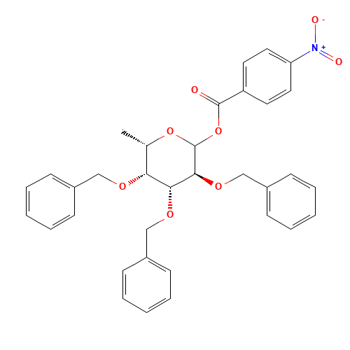 p-Nitrobenzoyl-2,3,4-tri-O-benzyl-a,b-L-fucopyranose (CAS: 151909-88-5) - Chemical Structure and Molecular Formula 