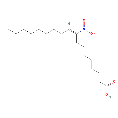 9-Nitro Oleic Acid (CAS: 875685-44-2) - Chemical Structure and Molecular Formula 