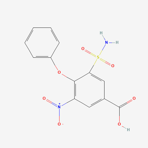 3-Nitro-4-phenoxy-5-sulfamoylbenzoic Acid (CAS: 28328-53-2) - Chemical Structure and Molecular Formula 