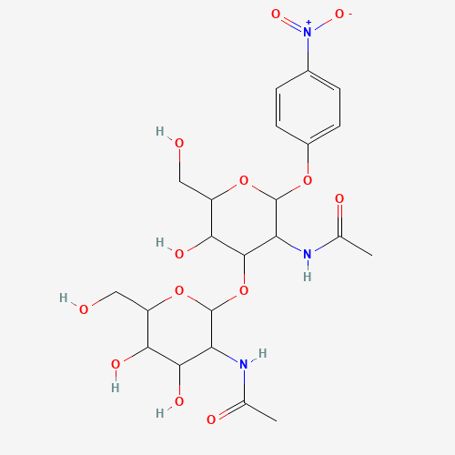 4-Nitrophenyl 2-Acetamido-3-O-(2-acetamido-2-deoxy-b-D-glucopyranosyl)-2-deoxy-a-D-galactopyranoside (CAS: 125455-64-3) - Chemical Structure and Molecular Formula 
