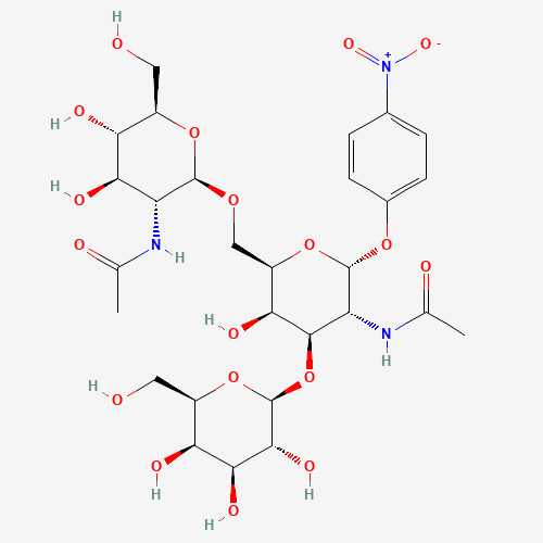 4-Nitrophenyl 2-Acetamido-6-O-(2-acetamido-2-deoxy-b-D-glucopyranosyl) -3-O-(b-D-galactopyranosyl)-2-deoxy-a-D-galactopyranoside (CAS: 139459-55-5) - Chemical Structure and Molecular Formula 
