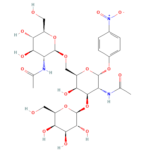 4-Nitrophenyl 2-Acetamido-6-O-(2-acetamido-2-deoxy-b-D-glucopyranosyl) -3-O-(b-D-galactopyranosyl)-2-deoxy-a-D-galactopyranoside (CAS: 139459-55-5) - Related Chemical Product