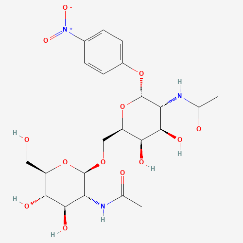 4-Nitrophenyl 2-Acetamido-2-deoxy-(6-O-2-acetamido-2-deoxy-b-D-glucopyranosyl)-a-D-galactopyranoside (CAS: 235752-73-5) - Chemical Structure and Molecular Formula 