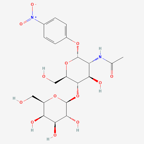 p-Nitrophenyl 2-Acetamido-2-deoxy-4-O-(b-D-galactopyranosyl)-a-D-glucopyranoside (CAS: 184377-56-8) - Chemical Structure and Molecular Formula 