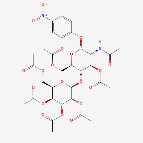 p-Nitrophenyl 2-Acetamido-2-deoxy-4-O-(2',3',4',6'-tetra-O-acetyl-b-D-galactopyranosyl)-3,6-di-O-acetyl-b-D-glucopyranoside (CAS: 85193-88-0) - Related Chemical Product
