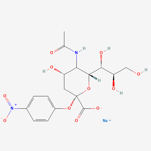 2-O-(p-Nitrophenyl)-a-D-N-acetylneuraminic Acid, Sodium Salt, X Hydrate (CAS: 123549-14-4) - Chemical Structure and Molecular Formula 