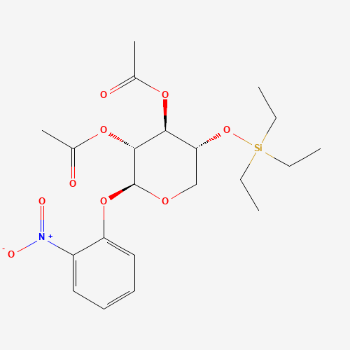 2'-Nitrophenyl 2,3-Di-O-acetyl-4-O-triethylsilyl-b-D-xylopyranoside (CAS: 162088-90-6) - Chemical Structure and Molecular Formula 