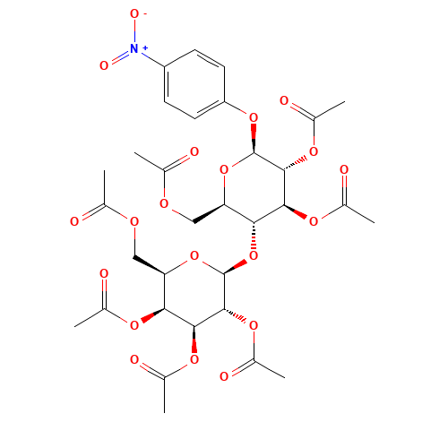 p-Nitrophenyl b-D-Lactopyranoside Heptaacetate (CAS: 84034-75-3) - Chemical Structure and Molecular Formula 