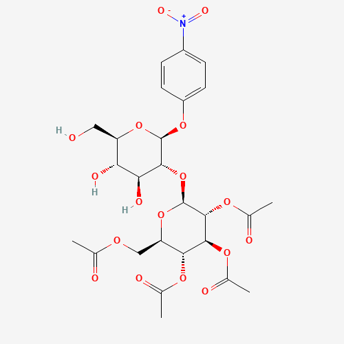 4-Nitrophenyl 2-O-(2,3,4,6-Tetra-O-acetyl-b-D-glucopyranosyl)-b-D-glucopyranoside (CAS: 26255-69-6) - Chemical Structure and Molecular Formula 